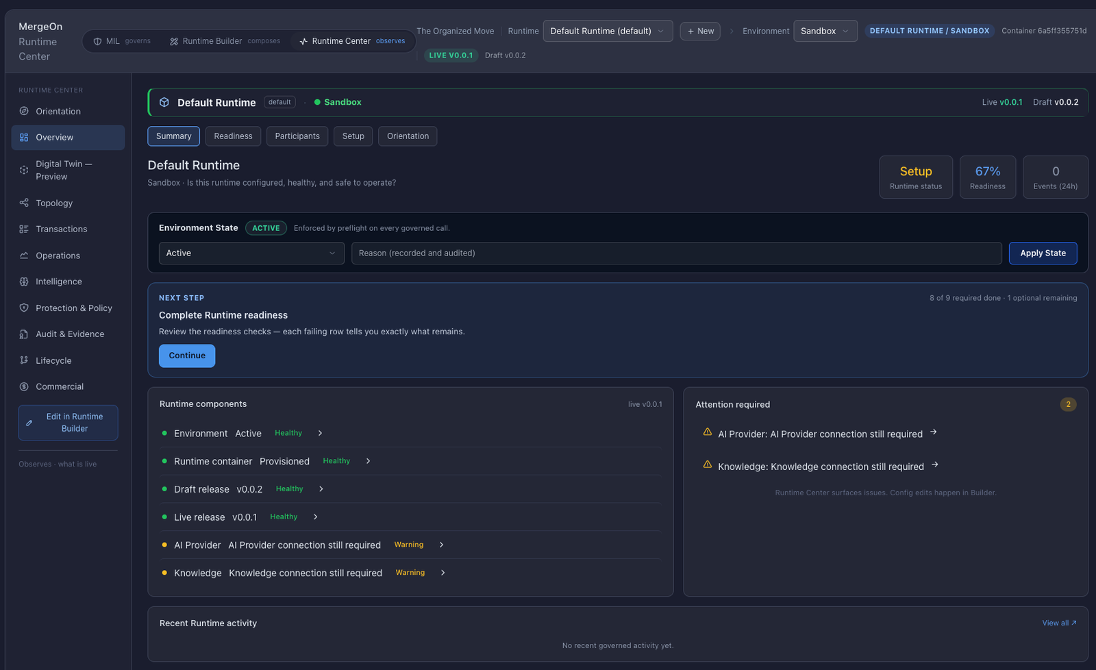 MergeOn Runtime Center